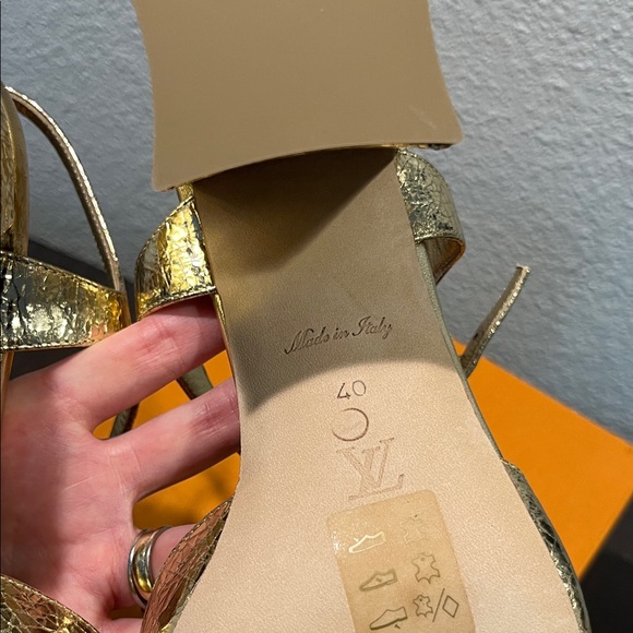 Louis Vuitton Shimmering Gold Sandals - Picture 11 of 12